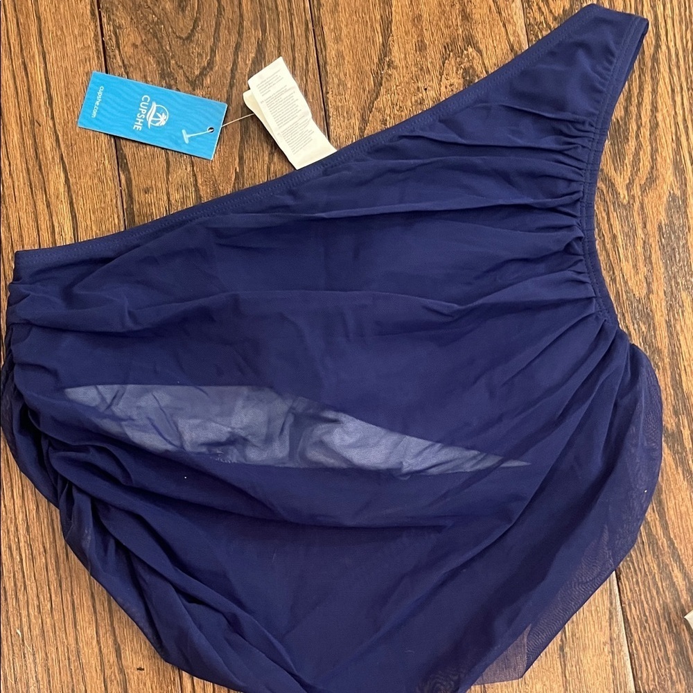 NWT Cupshe Deep Blue One-Shoulder Bikini Size L - Picture 11 of 12
